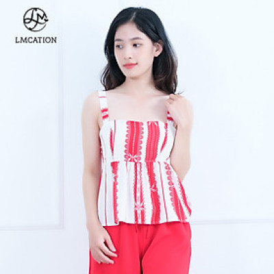 Áo dây mặc nhà LMcation Clara - Sọc Nơ Đỏ