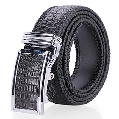 Dây nịt nam da cá sấu màu đen HJ94252-4276-4288-4709-4715-4721 