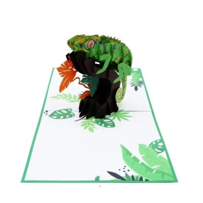 Thiệp 3D Tắc Kè Hoa – Thiệp Pop Up Nghệ Thuật Độc Đáo, Sáng Tạo, Thú Vị, A18