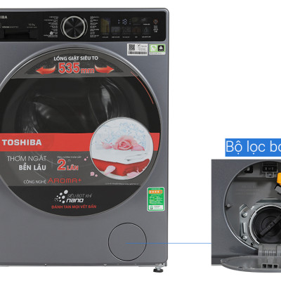 Máy giặt Toshiba Inverter 10.5 kg TW-T25BU115MWV(MG) - HÀNG CHÍNH HÃNG CHỈ GIAO HCM