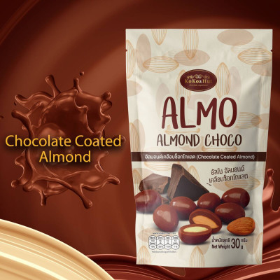 [Lốc 6 Gói] Sô Cô La Hạnh Nhân ALMO – Giòn Rụm, Thơm Ngon [Hàng Thái Lan]