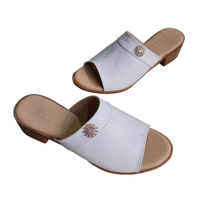 Dép Nữ Quai Ngang Cao Gót HÀ NAM Da Bò Thật Thời Trang Cao Cấp 3cm DNU2175