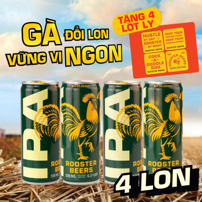 Bia thủ công | Rooster Beers Lốc 4 Lon Pale và IPA Mix x 330ml