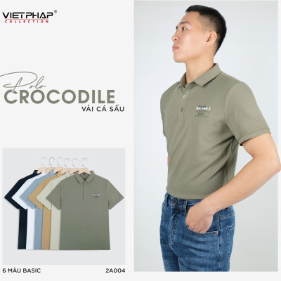 Áo Polo Nam VIỆT PHÁP Form Basic Chất liệu Cotton Pique co giãn thấm hút mồ hồi tốt 2A004