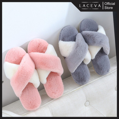 Dép Bông Đi Trong Nhà Đế Cao Su Đúc Cao Cấp LACEVA DP95