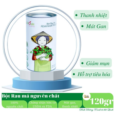 Bột rau má hữu cơ nguyên chất sấy lạnh Dalahouse - Giải độc, mát gan, thanh nhiệt cơ thể, giảm mụn, đẹp da