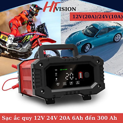 Sạc Bình FOXSUR 12V-24V - Hàng Nhật 300Ah, Thông Minh 7 Giai Đoạn Tự Ngắt, Phục Hồi Ắc Quy