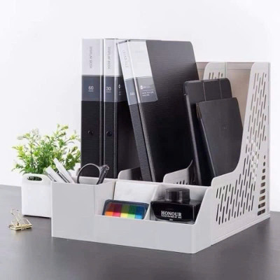 Khay đựng tài liệu văn phòng, giấy A4 Việt Nhật (MS: 5680) – Khay đựng sách vở, đồ dùng học tập 3 ngăn tiện ích