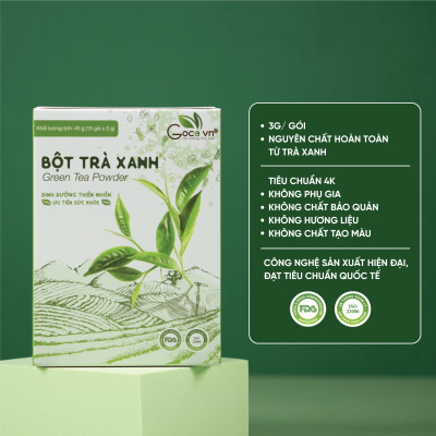 Bột trà xanh nguyên chất Goce - 45g (15 gói x 3g) ST