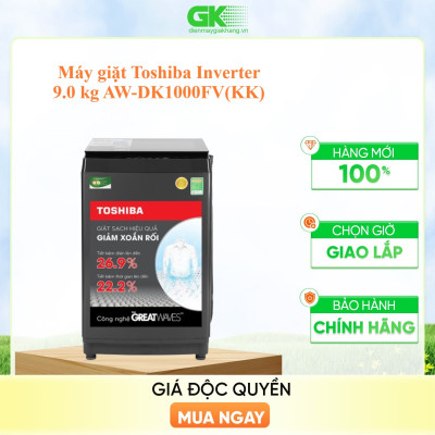 Máy giặt cửa trên Toshiba Inverter 9.0 kg AW-DK1000FV(KK) Model 2020 - Chỉ giao HCM