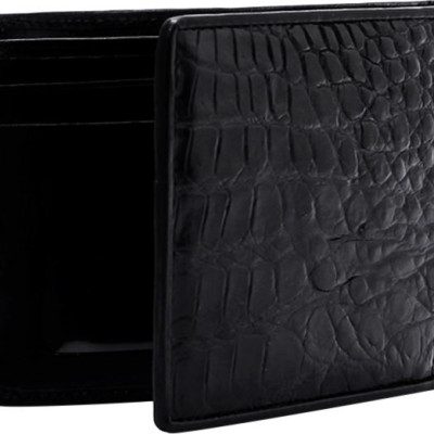 Ví Nam Da Cá Sấu Gù Đầu Huy Hoàng HT2213 (12.5 x 10 cm) - Đen