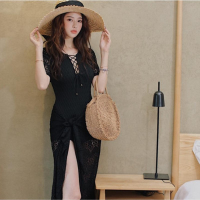 Bộ bikini ren bộ đồ bơi, đồ tắm nữ một mảnh nữ sexy kèm khăn choàng