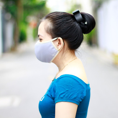 Khẩu trang chống nắng 2 lớp UPF50+ Zigzag MAS010 - Freesize - Xám