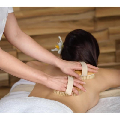 Bàn chải da khô và ướt chính hãng 100% (Tẩy tế bào chết - Massage - Cán dài tháo rời 40cm) MASA1009