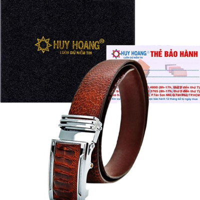 Thắt Lưng Nam Da Đà Điểu Huy Hoàng HT4404 - Nâu Đỏ