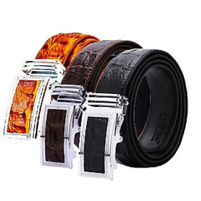 Dây nịt nam Huy Hoàng da bò vân cá sấu nhiều màu sắc-HP4116-17-18( đầu khóa giao ngẫu nhiên)