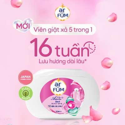 Combo 2 Hộp Viên giặt xả arFum 5 trong 1 MỚI lưu hương lâu 16 tuần, khử khuẩn 99% - 20 viên/ hộp