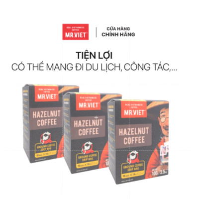 Cà phê phin giấy-  cà phê hương Hạt Dẻ ( Hazelnut coffee -ground coffee drip bag)100gr
