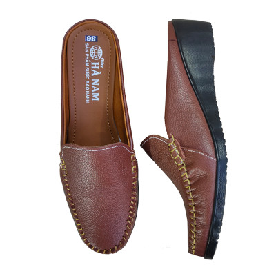 Giày Sục Nữ Đế Xuồng HÀ NAM Da Bò Thật Cao Cấp DNU2166