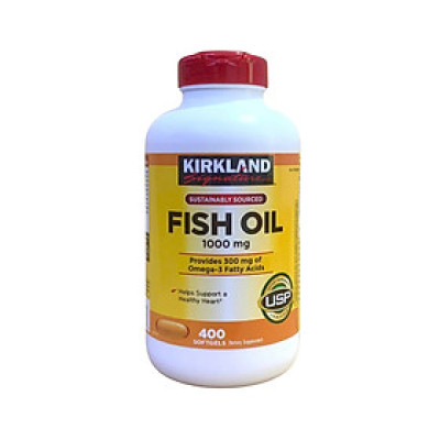 Dầu cá Omega 3 Fish Oil 1000mg Kirkland , lọ 400 Viên
