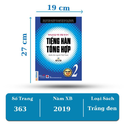 Sách - Tiếng Hàn Tổng Hợp Sơ Cấp 1 + 2 Dành Cho Người Việt Nam - Đen Trắng - Combo 4 Cuốn - MCBooks