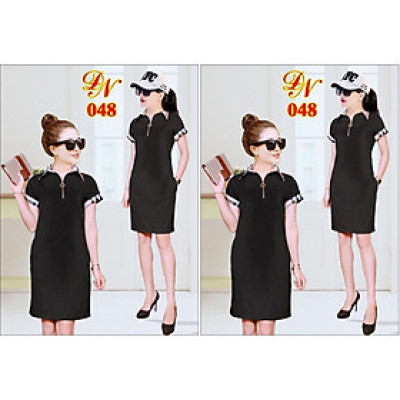 Đầm suông nữ thời trang công sở dạo phố màu đen Mẫu 2