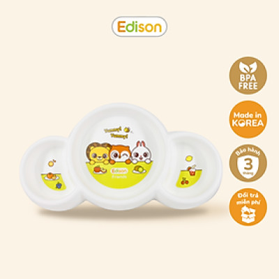 Khay ăn dặm 5 ngăn Edison Hàn Quốc có đế chống trơn cho bé mã 6872