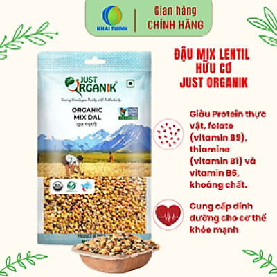 Đậu Mix Hỗn Hợp Hữu Cơ Just Organik Organic Nhập Khẩu Ấn Độ Ăn Dặm Cho Bé Người Ăn Kiêng 500g