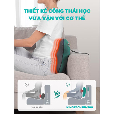 Gối Massage Đa Năng KingTech KP-500 - Máy Mát xa Toàn Thân Nhiệt Hồng Ngoại - Chuyên Sâu Cho Cổ, Vai Gáy, Lưng Dưới, Đùi, Chân - Sử Dụng Tại Nhà, Văn Phòng, Trên Ô Tô - Quà Tặng Cho Bạn Bè, Người Thân