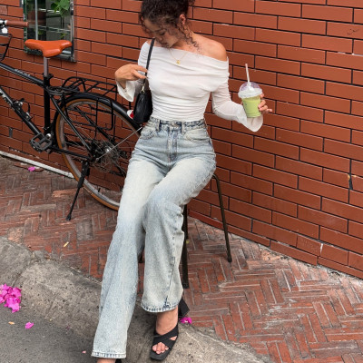 Quần Jean Ống Rộng Classic Air Blue Aaa Jeans