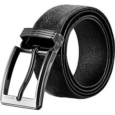 Dây nịt nam da đà điểu Huy Hoàng bản lớn đầu kim màu đen HT4421