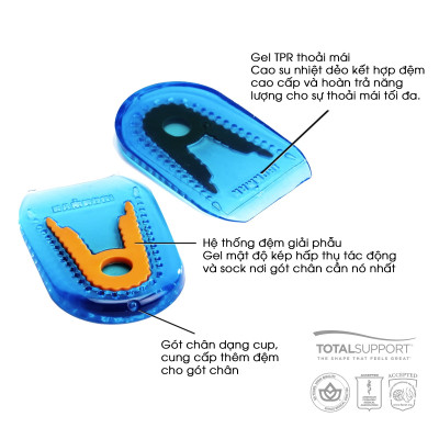 Lót gót giày Spenco Heel Gel - lót gót gel silicon mềm hỗ trợ phòng và giảm đau gót chân, gai gót