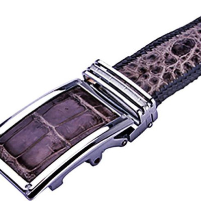 Thắt Lưng Nam Da Cá Sấu Đan Viền Bản Lớn Huy Hoàng HT4293 - Xám