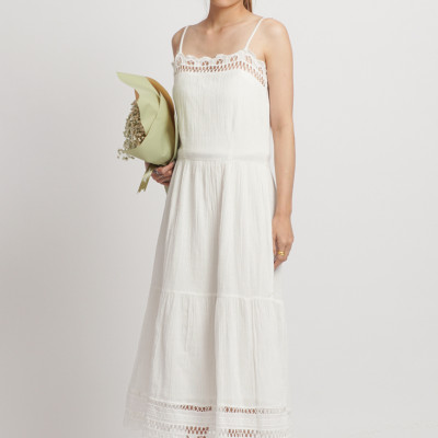 Maxi Trắng Cotton Ren Cao Cấp Luna Llena