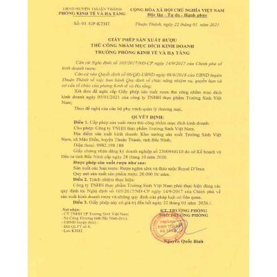 100ml chai thử - Rượu Sâm Maca & Thảo mộc - Royal D