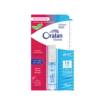 DUNG DỊCH XỊT THƠM MIỆNG Classic – BẠC HÀ SẠCH MÁT QUICK CLEAR MINT 8ml