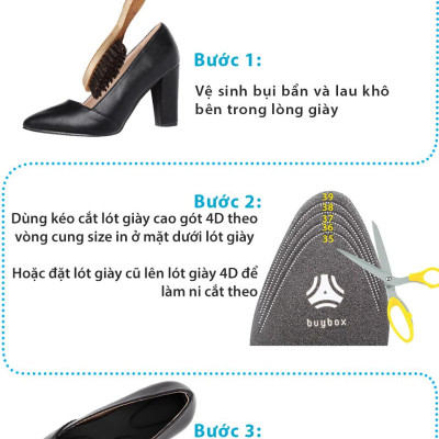 Lót giày cao gót mũi nhọn 4D có gờ chống sốc giảm mỏi gang bàn chân - buybox - BBPK65