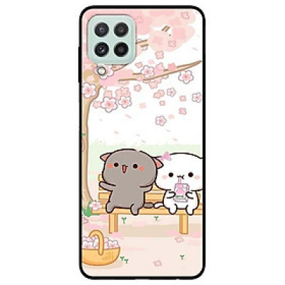 Ốp lưng dành cho Samsung A22 - Samsung S21 FE mẫu Cặp Đôi Mèo Hái Hoa