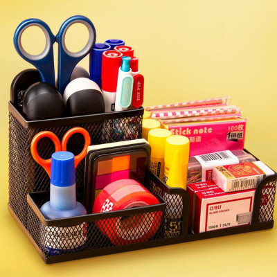 Hộp đựng bút để bàn Văn Phòng Phẩm NASI NS15 nhiều ngăn bằng thép sơn tĩnh điện cứng chắc khay đựng kệ để bút học sinh 