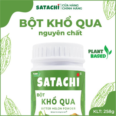 Bột Khổ Qua nguyên chất SATACHI. Tăng cường thị lực, thanh lọc cơ thể, tốt cho người tiểu đường. Hộp 258g