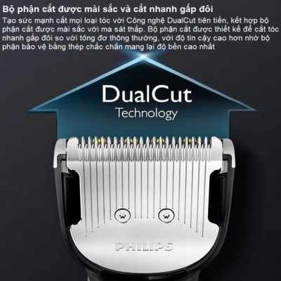 Tông đơ cắt tóc Dualcut, Titanium, Series 9000 Thương hiệu Hà Lan cao cấp Philips - HC9450 - Hàng Nhập Khẩu (Bảo hành 24 Tháng)
