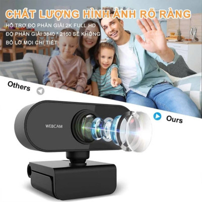 Webcam Cho Máy Tính PC Laptop 2K FullHD Kèm Mic Tích Hợp Micro To Rõ Cho Cuộc Gọi Video Call Zoom Góc Siêu Rộng New Chất Lượng Cao Để Live Stream Học Online Hàng Nhập Khẩu