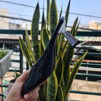 Dép sục cao gót nữ da bóng, gót bạc ROSATA RO672 -7F- Đen - HÀNG VIỆT NAM-BKSTORE