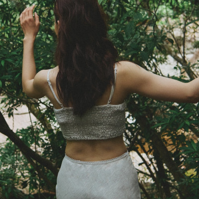 Áo Croptop Linen Lanh TOP208 thời trang thiết kế Hity