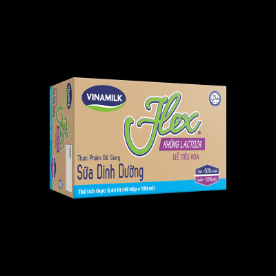 Thùng 48 Hộp Sữa tiệt trùng Vinamilk Flex không Lactose 180ml