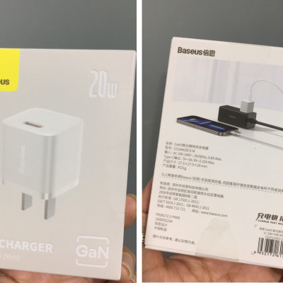 Cốc sạc / Bộ sạc nhanh 1 cổng type-C 20W Baseus GaN5 Mini CCGAN20C5-M _ Hàng chính hãng