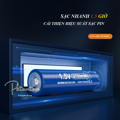 Pin sạc 1.5V AA Doublepow 2750mWh và bộ sạc nhanh L155 Hàng Chính Hãng