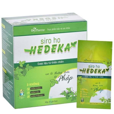 Siro Giảm Ho Đau Họng Hedeka (Hộp 20 Gói x 5ml) chiết xuất lá thường xuân