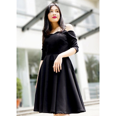 Đầm Nữ Trễ Vai F’Amor - Đen