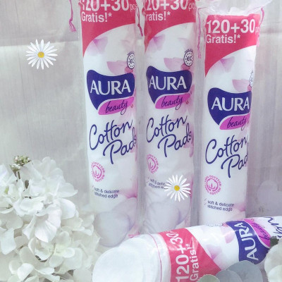 Combo 5 bông tẩy trang Aura Beauty 150 miếng